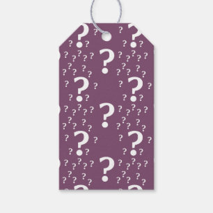 Étiquettes-cadeau Mystère question marque énigme puzzle mauve
