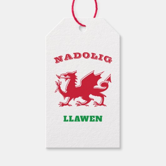 Étiquettes-cadeau Nadolig Llawen Welsh Joyeux Noël Simple Celtique (Devant)