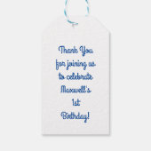 Étiquettes-cadeau Narwhals Ocean Cute 1er Anniversaire Thème de fête (Dos)