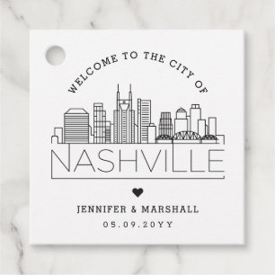 Étiquettes Cadeau Nashville Skyline Accueil Mariage