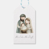 Étiquettes-cadeau Nativité Marie Joseph Bébé Jésus Tout Est Calme Sc (Devant)