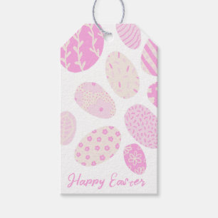 Étiquettes-cadeau Nature dessinée à la main OEufs de Pâques en rose