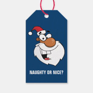 Étiquettes-cadeau Naughty Black Santa Claus Papier Balise Cadeau
