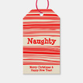 Étiquettes-cadeau Naughty Nice Crème Rouge Pepperment Candy (Devant)