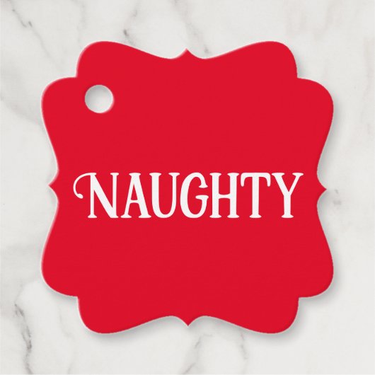 Étiquettes Cadeau Naughty Nice double face (Devant)