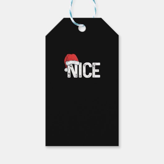 Étiquettes-cadeau Naughty Or Nice Matching Christmas Funny Design (Devant)