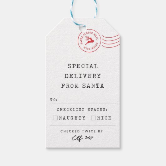 Étiquettes-cadeau Naughty ou Nice - Pole du Nord - (Devant)