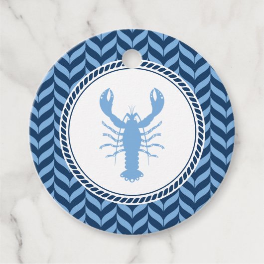 Étiquettes Cadeau Nautical Blue Lobster côtier (Devant)
