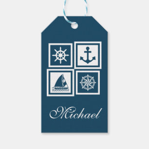 Étiquettes-cadeau Nautical themed design