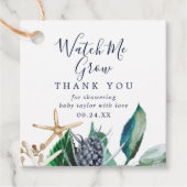 Étiquettes Cadeau Nautique moderne | Green Watch Me Croissance Merci (Devant)