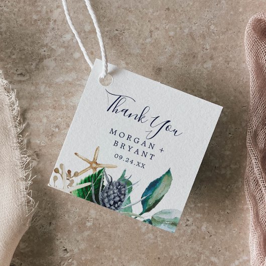 Étiquettes Cadeau Nautique moderne | Merci vert