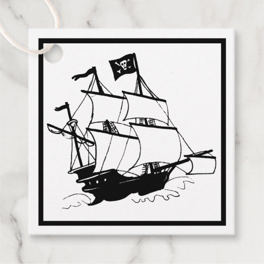 Étiquettes Cadeau Navire Pirate (Devant)