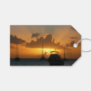 Étiquettes-cadeau Navires et Sunset Tropical Seascape