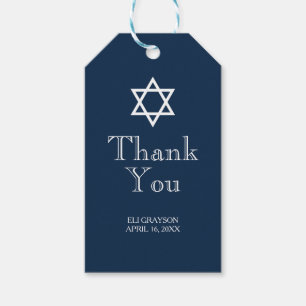 Étiquettes-cadeau Navy Blue Bar Mitzvah