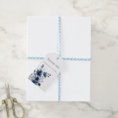 Étiquettes-cadeau Navy Blue Botanical Wedding (Avec de laficelle)