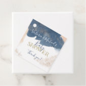 Étiquettes Cadeau Navy Blush Gold Bébé Reveal Douche invitation (En situation)
