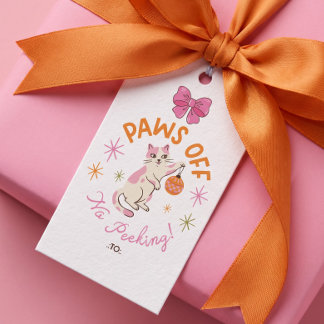 Étiquettes-cadeau Ne touchez pas aux pattes, pas de coup d'œil avant