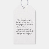 Étiquettes-cadeau Neige amoureuse douche nuptiale d'hiver (Dos)