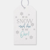 Étiquettes-cadeau Neige beaucoup amusant | Silver Snowflake Blue 1er (Dos)