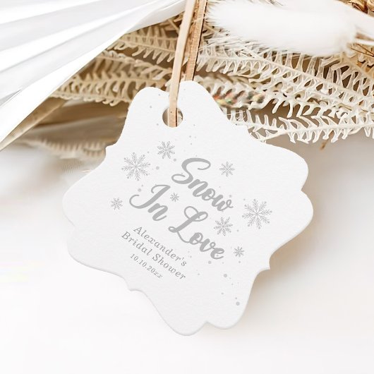 Étiquettes Cadeau Neige d'amour Réception de mariage blanc d'hiver