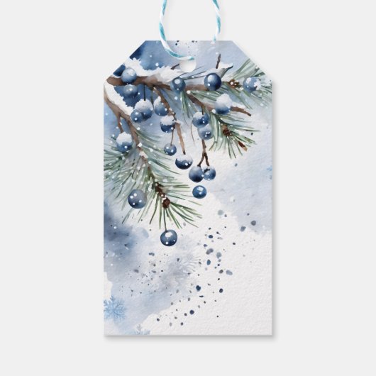 Étiquettes-cadeau Neige dans les faveurs de douche nuptiale hivernal (Dos)
