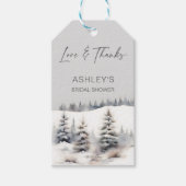 Étiquettes-cadeau Neige en amour Pins d'hiver prime douche (Devant)