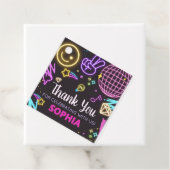 Étiquettes Cadeau Neon Adolescent Treizième anniversaire Carré de fê (En situation)