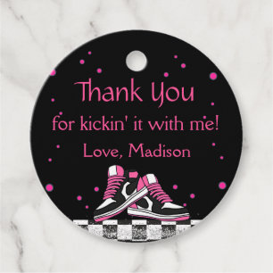 Étiquettes Cadeau Neon Basket Anniversaire, Parties scintillant Merc