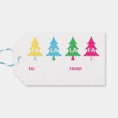 Étiquettes-cadeau Neon Fa La La Christmas Arbre (Dos Horizontal)