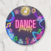 Étiquettes Cadeau Neon fête de danse anniversaire merci (Dos)