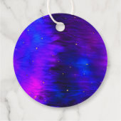 Étiquettes Cadeau Neon Glow Purple Bowling Anniversaire Merci de fêt (Dos)