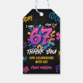 Étiquettes-cadeau Neon Graffiti 6 7 Tendance de mème Six Sept Annive (Devant)