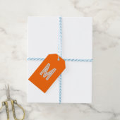Étiquettes-cadeau néon orange - ajouter monogramme (Avec de laficelle)