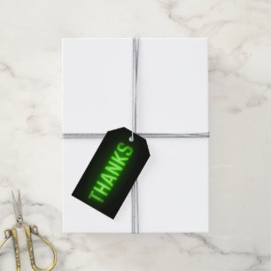 Étiquettes-cadeau Neon Vert brillant Merci Connexion Noir