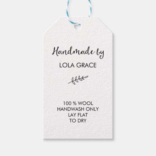 Étiquettes-cadeau Nettoyer noir et blanc (Devant)