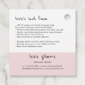 Étiquettes Cadeau Nettoyeur à lash rose violet (Dos)