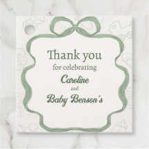 Neutral Baby Shower, Baby Shower, Sage Green Bow