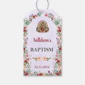 Étiquettes-cadeau Neutral Watercolor Floral Baptism  (Devant)