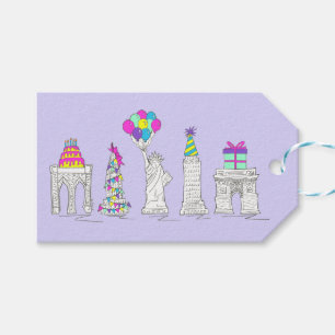 Étiquettes-cadeau New York City NYC Landmarks fête d'anniversaire