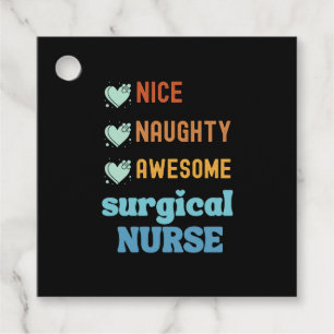 Étiquettes Cadeau Nice Naughty Awesome Infirmière chirurgicale