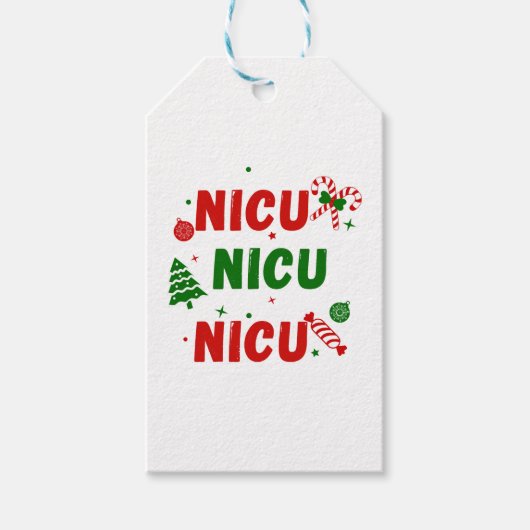 Étiquettes-cadeau NICU Festive Noël design (Devant)