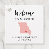 Étiquettes Cadeau N'importe quel sac d'accueil Mariage Missouri coul (Devant)