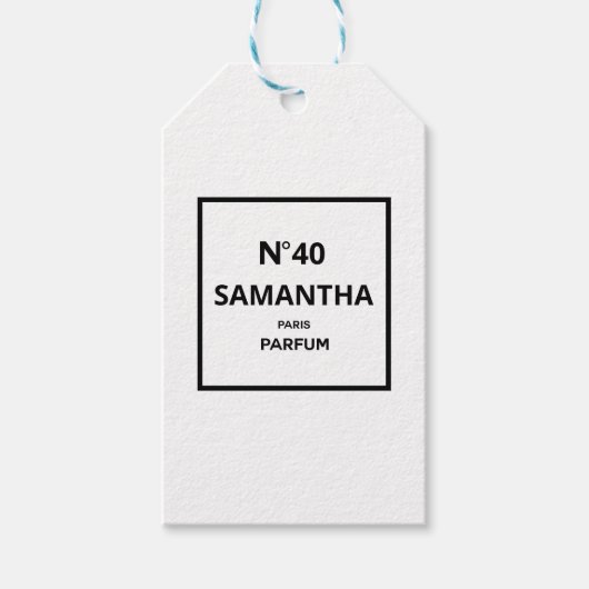 Étiquettes-cadeau N'IMPORTE QUELLE ANNÉE Design Bouteille de parfum (Devant)