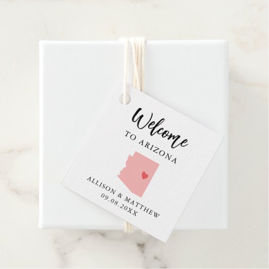 Étiquettes Cadeau N'importe quelle couleur Arizona Mariage Welcome B (En situation)