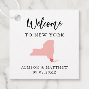 Étiquettes Cadeau N'importe quelle couleur New York Mariage Welcome