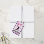 Étiquettes-cadeau Ninja Filles guerrières rose et violet Anniversair (Avec de la ficelle)