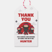 Étiquettes-cadeau Ninja Warrior Karate Martial Arts Anniversaire Fav (Dos)