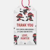 Étiquettes-cadeau Ninja Warrior Martial Arts Karate Anniversaire Fav (Dos)