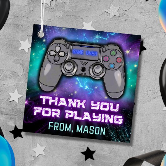 Étiquettes Cadeau Niveau du jeu vidéo Jusqu'à l'anniversaire Fête Fa