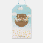 Étiquettes-cadeau Noah's Ark Cute Animaux Garçon Baby shower d'anniv (Dos)